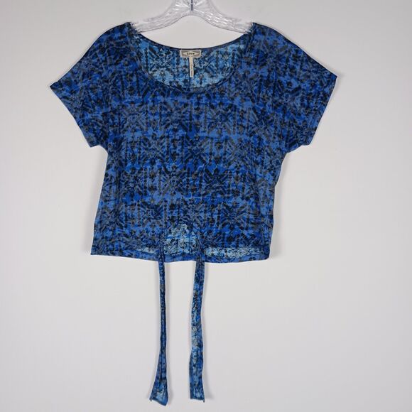 Kirra Womens Crop Tie Up Front Blue Size Small Boho Festival - Picture 5 of 7